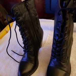 MIA LACE UP BLACK BOOTS